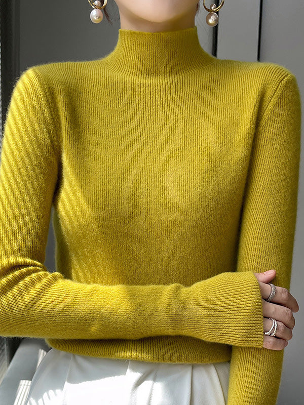 Adriana | Pull chic en maille côtelée à col roulé pour femme