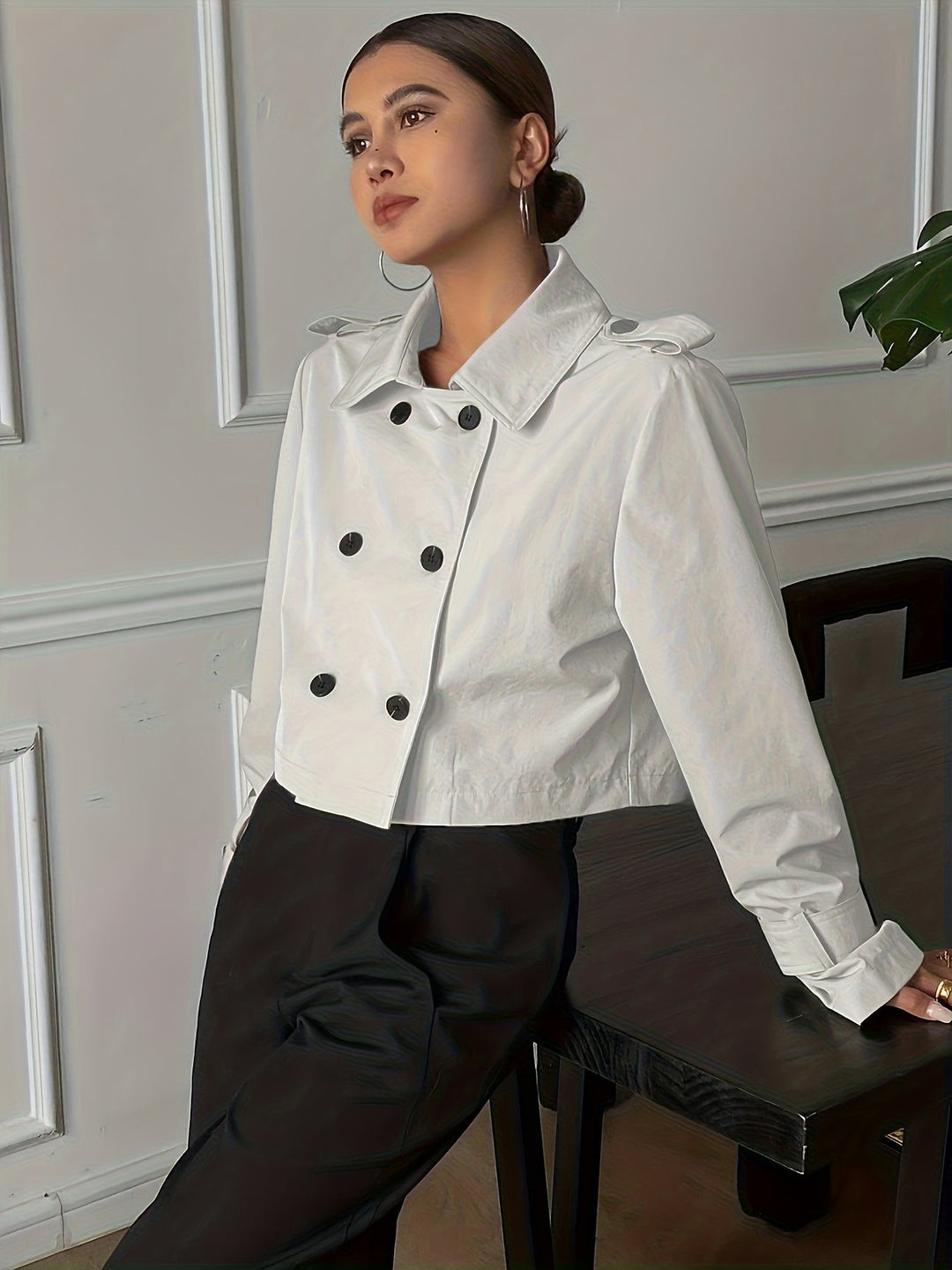 Lucile | Manteau caban court chic croisé pour femme