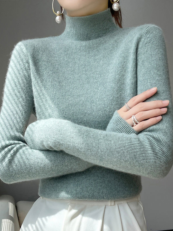 Adriana | Pull chic en maille côtelée à col roulé pour femme