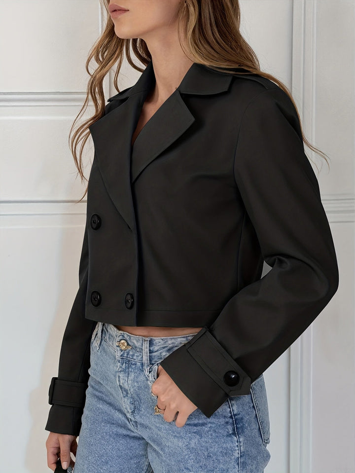 Laurie | Manteau caban court chic marron pour femme