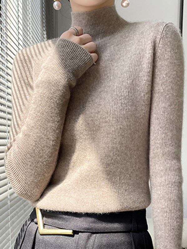 Adriana | Pull chic en maille côtelée à col roulé pour femme