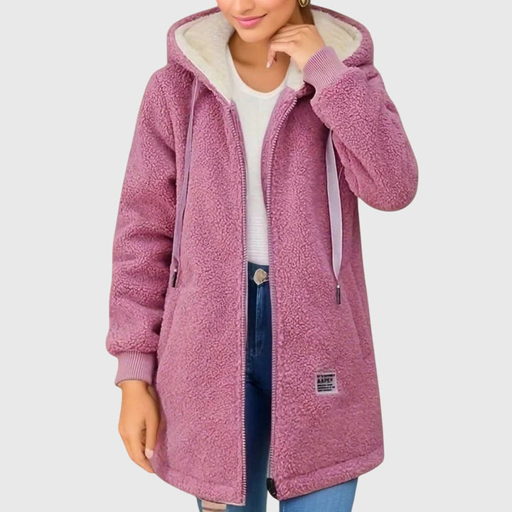 Yvette | Veste chic en polaire à capuche zippée pour femme