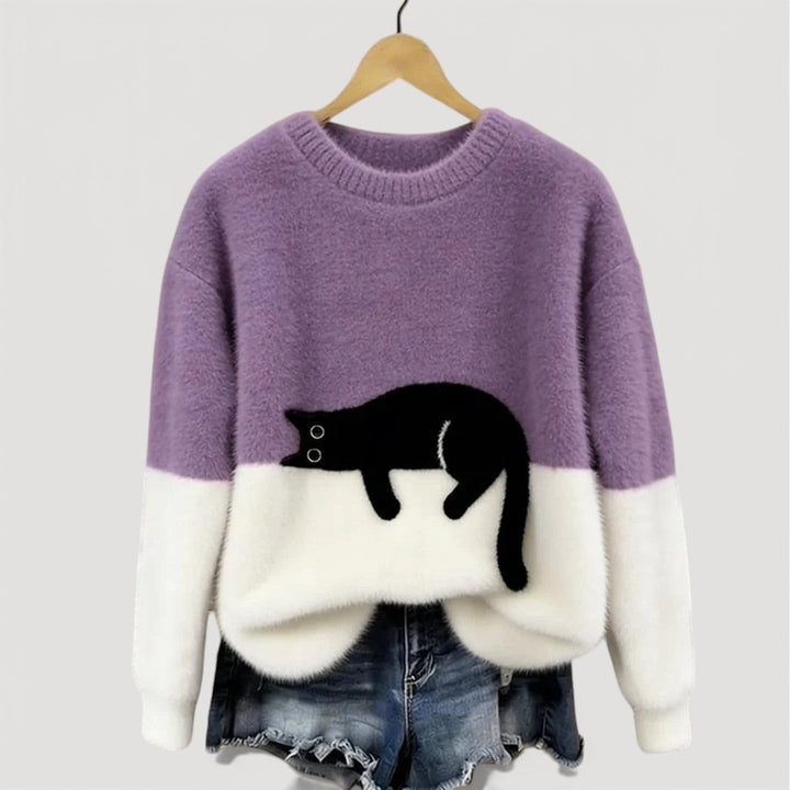 Amélie | Pull élégant oversize en maille à col rond pour femme