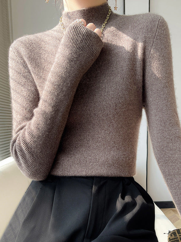Adriana | Pull chic en maille côtelée à col roulé pour femme