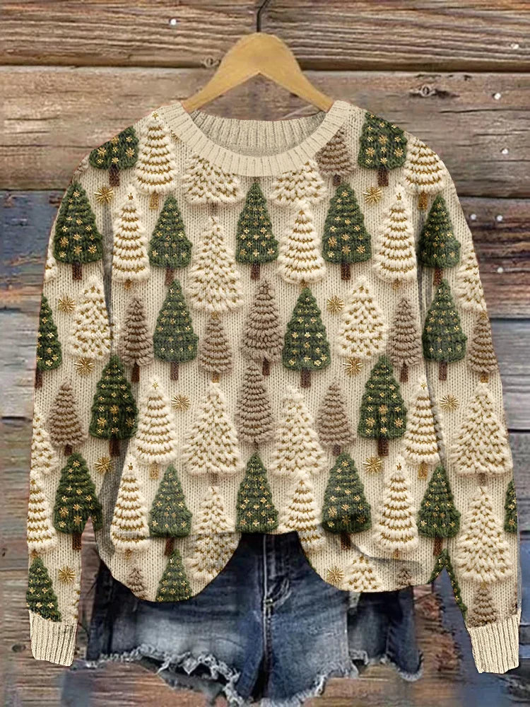 Sibylle | Pull de Noël chic oversize en maille à col rond pour femme