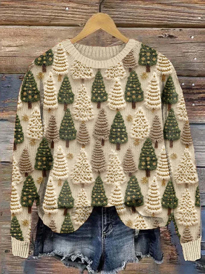Sibylle | Pull de Noël chic oversize en maille à col rond pour femme