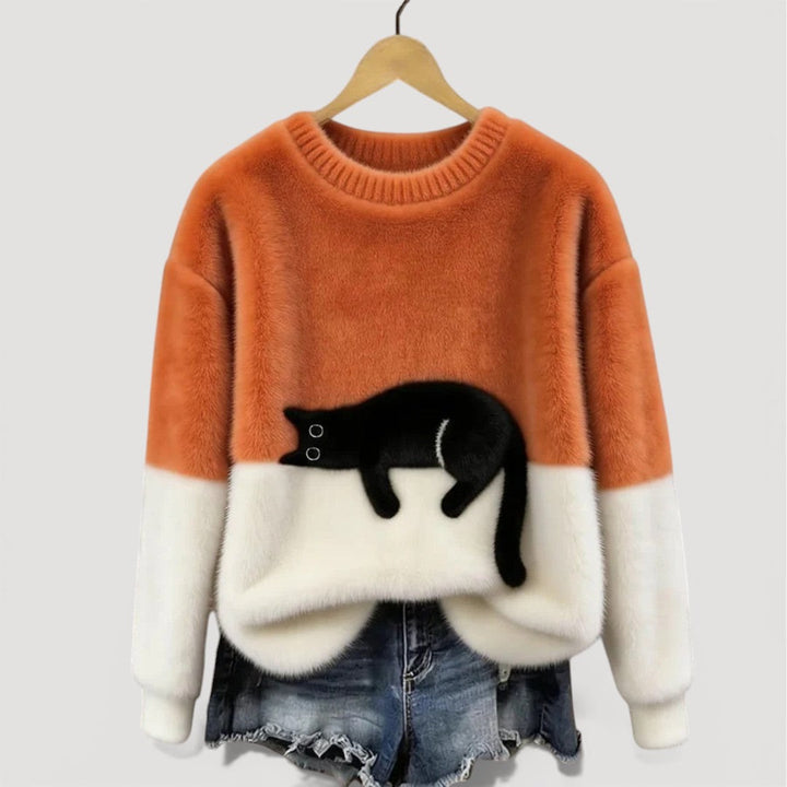 Amélie | Pull élégant oversize en maille à col rond pour femme