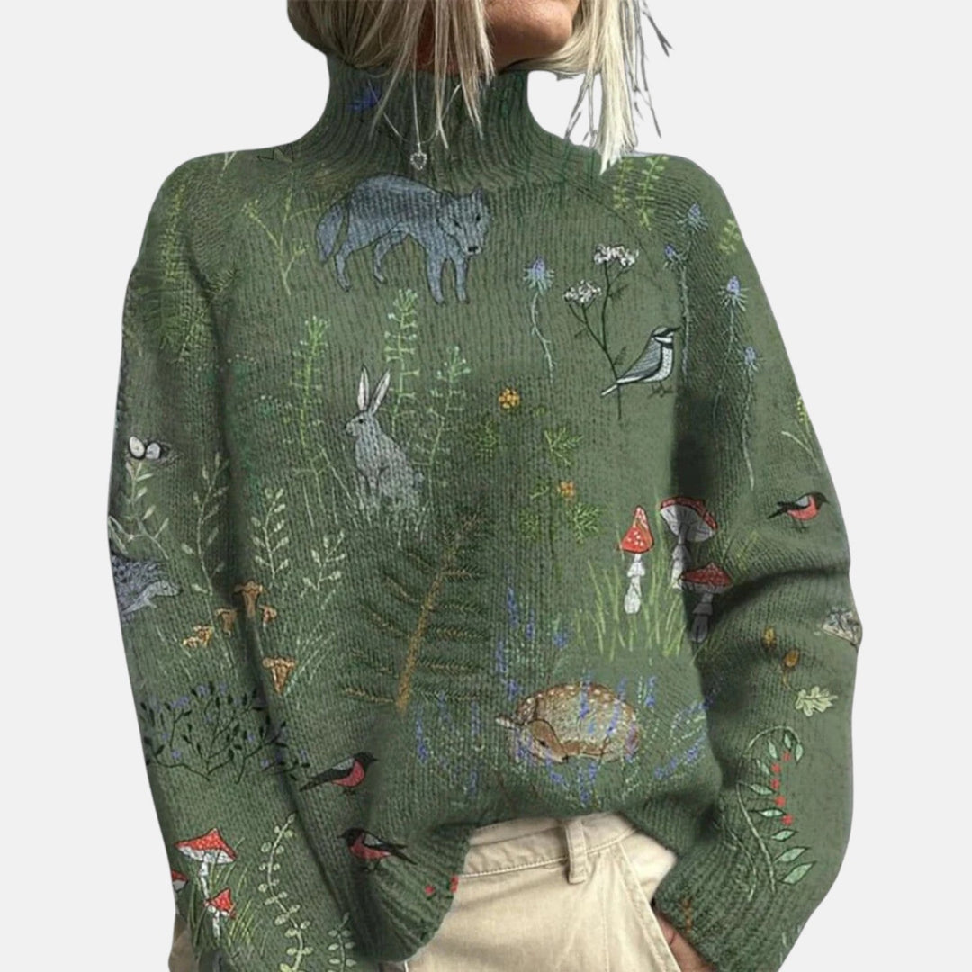 Félicie | Pull chic en maille côtelée à col roulé pour femme