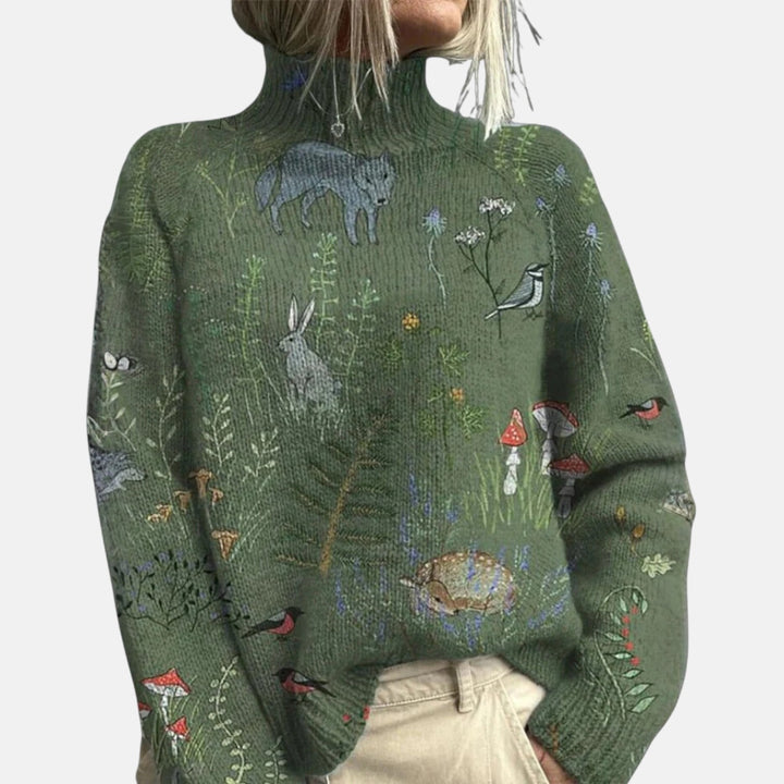 Félicie | Pull chic en maille côtelée à col roulé pour femme