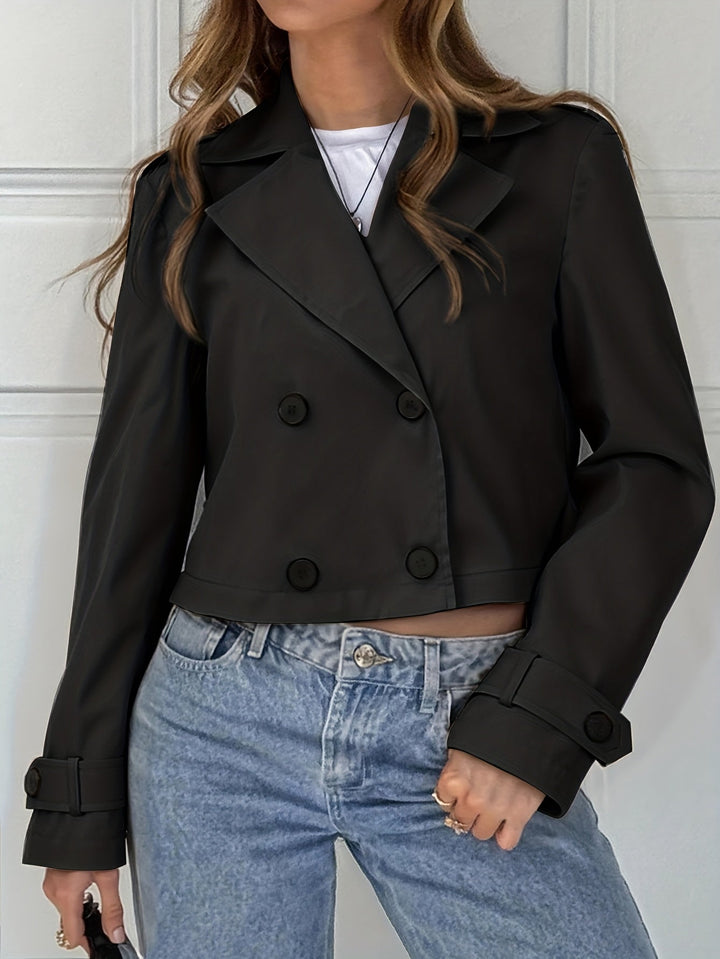 Laurie | Manteau caban court chic marron pour femme