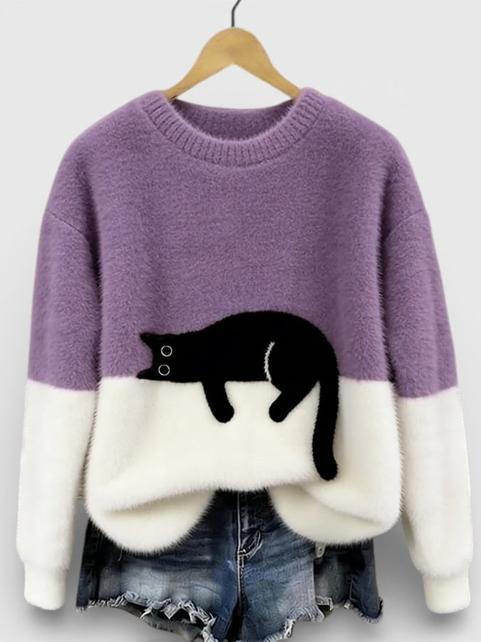 Camélia | Pull imprimé félin chic pour femmes
