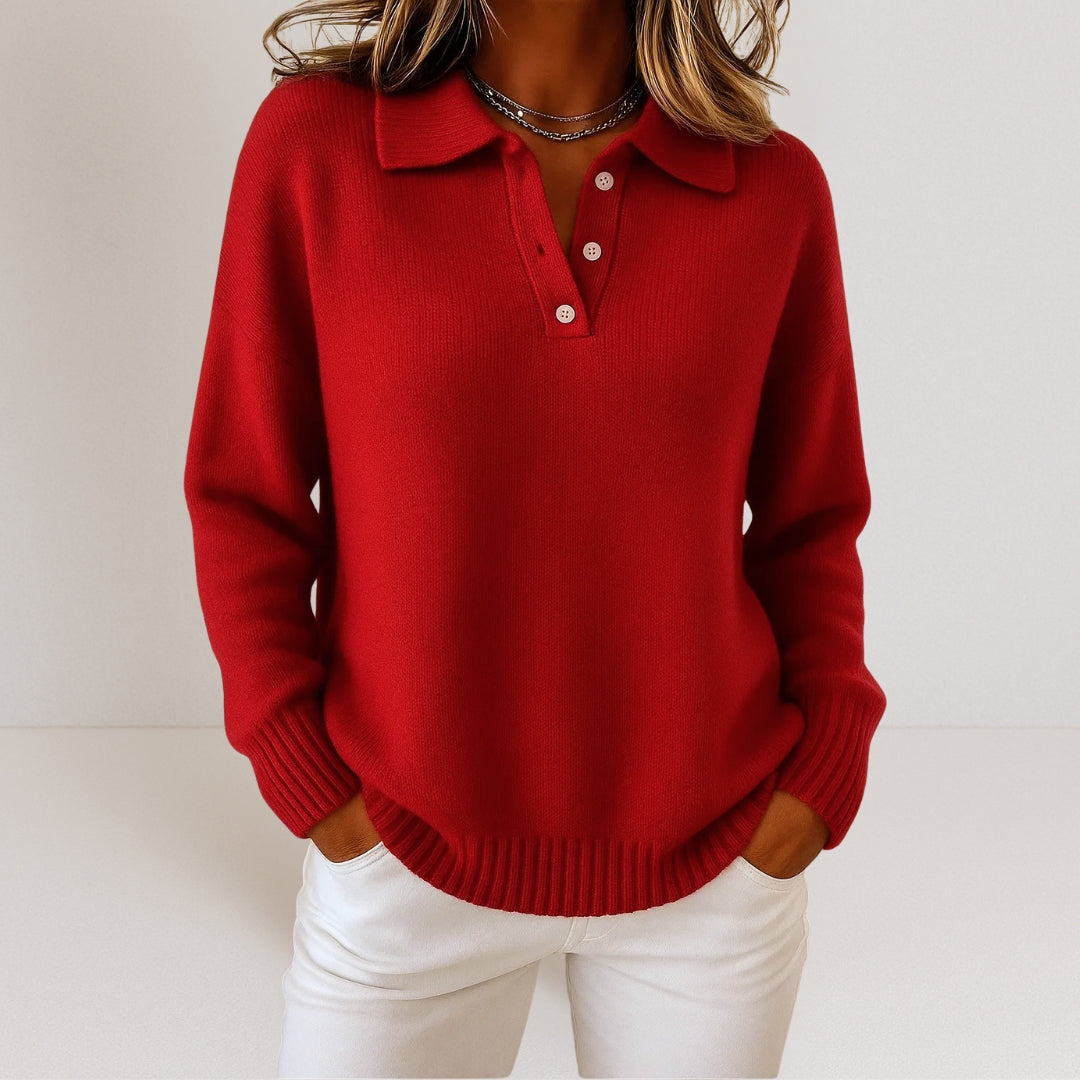 Coralie | Pull en maille chic à col pour femme
