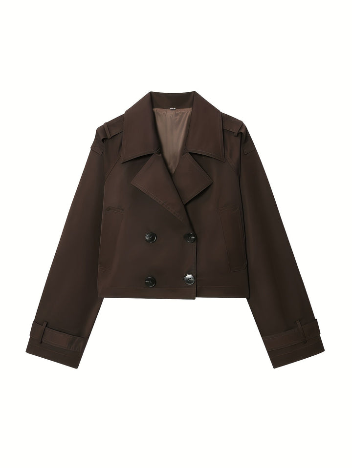 Ysaline | Manteau caban court chic croisé pour femme
