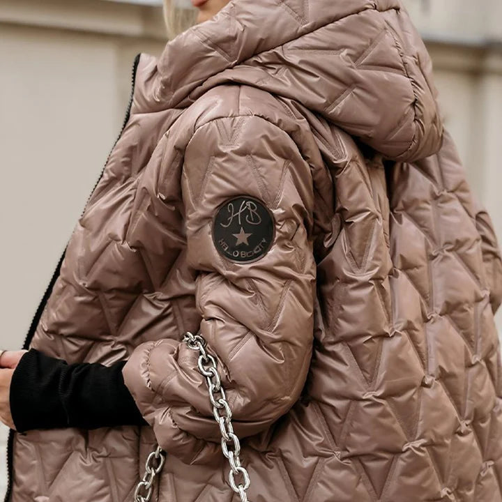 Clara | Veste élégante matelassée déperlante à capuche zippée pour femme