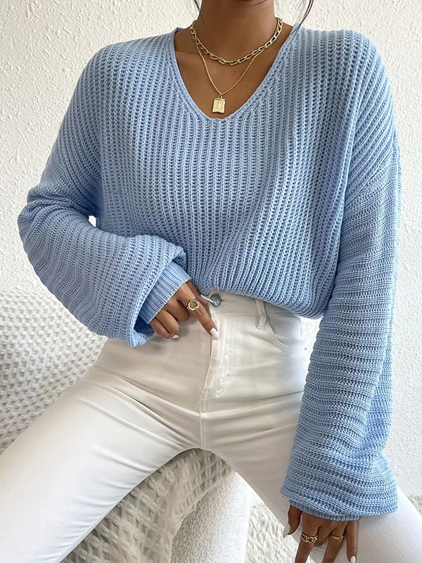 Delphine | Pull élégant en tricot à col V pour femme