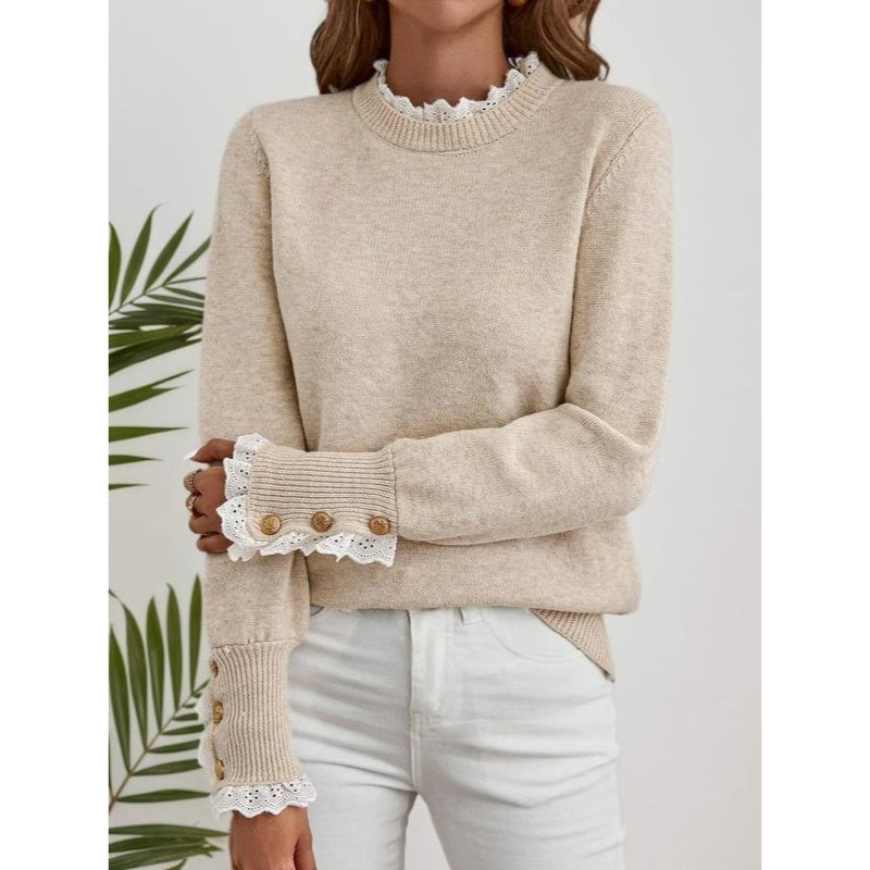 Victoire | Pull chic en maille côtelée à col montant pour femme