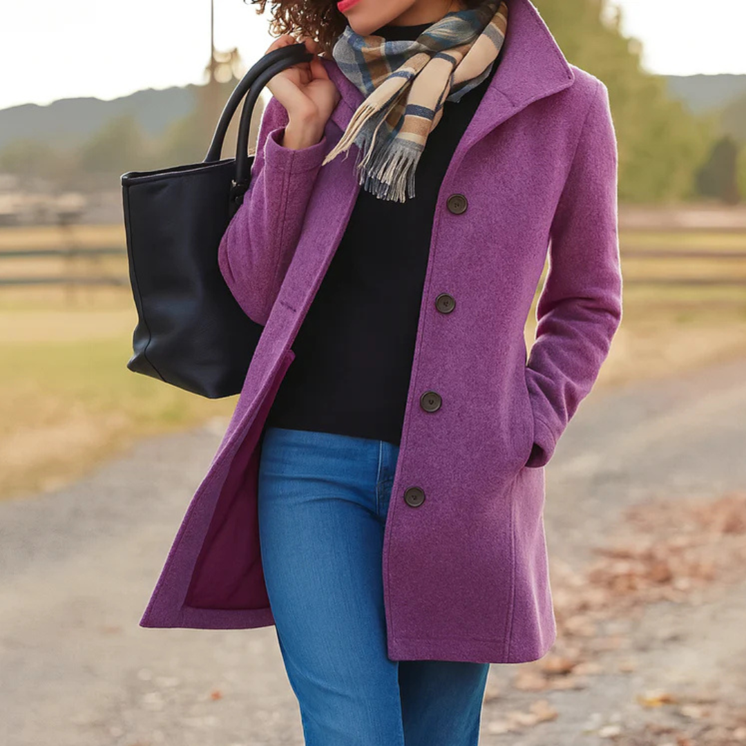 Estelle | Manteau heritage élégant à boutons pour femmes
