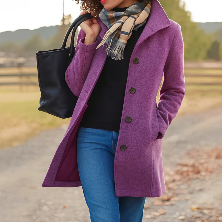 Estelle | Manteau heritage élégant à boutons pour femmes