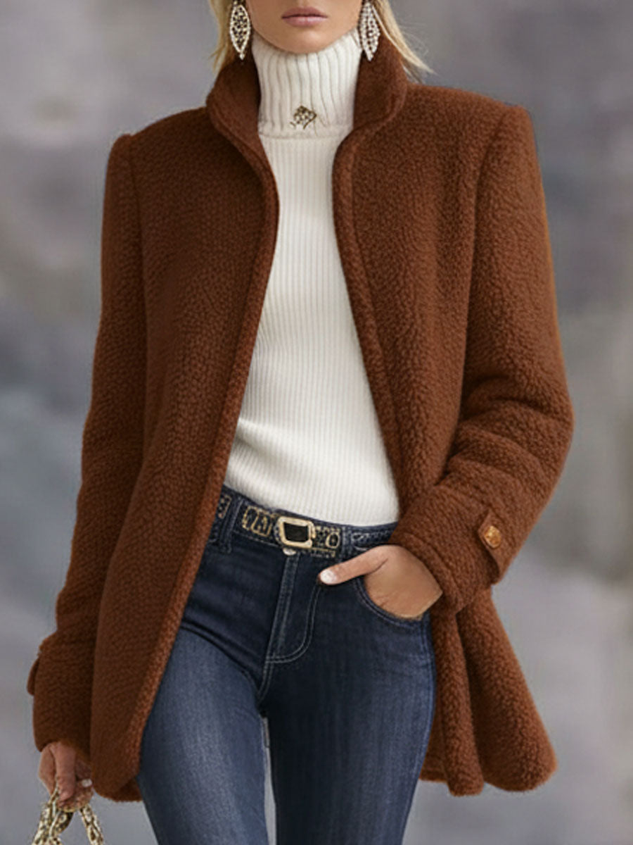 Louna | Veste élégante chaude en polaire à col montant pour femme