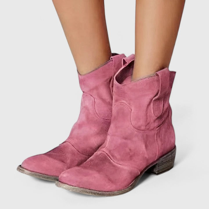 Émy | Bottes élégantes cowboy et daim à talon bloc pour femme