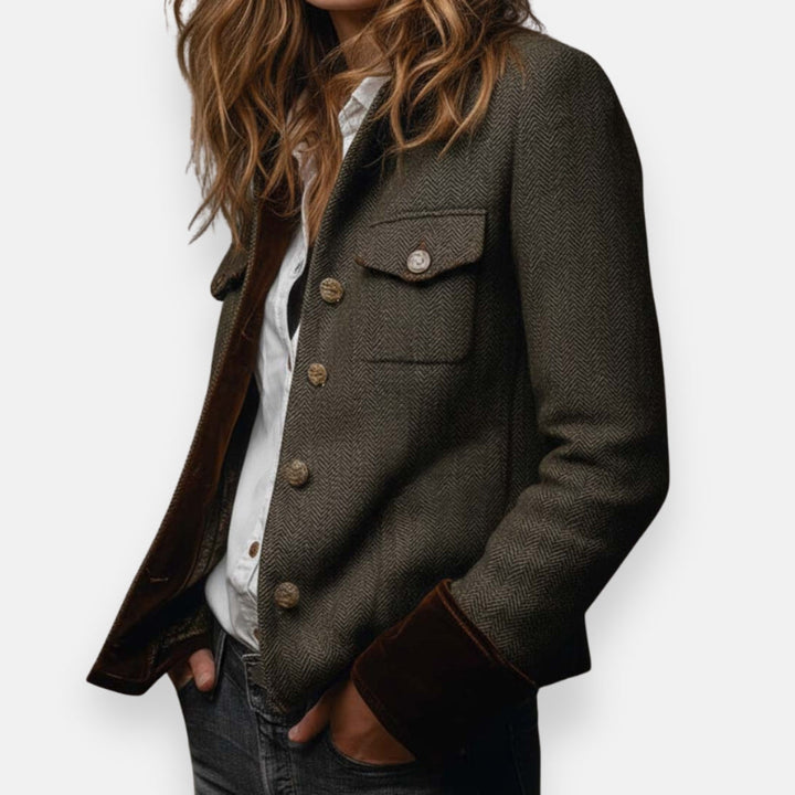 Aliénor | Veste chic en tweed à chevrons pour femmes