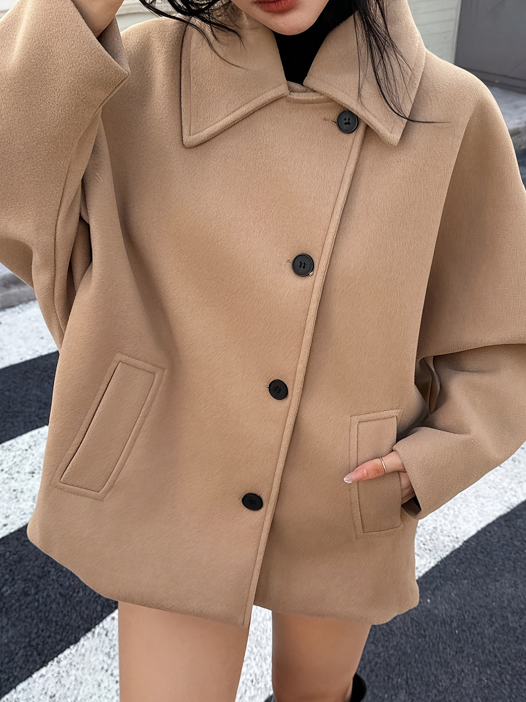 Charlaine | Manteau long chic oversize en laine pour femme