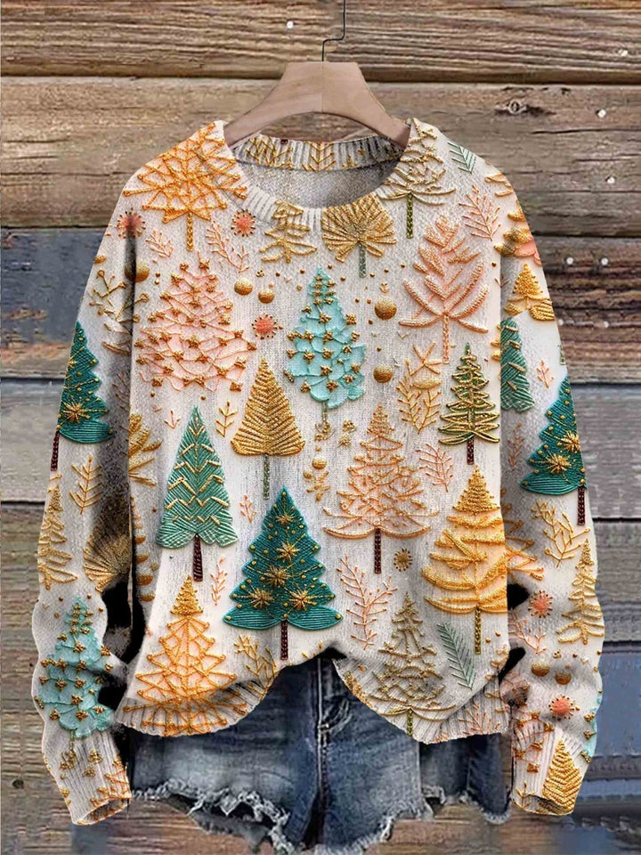 Sibylle | Pull de Noël chic oversize en maille à col rond pour femme