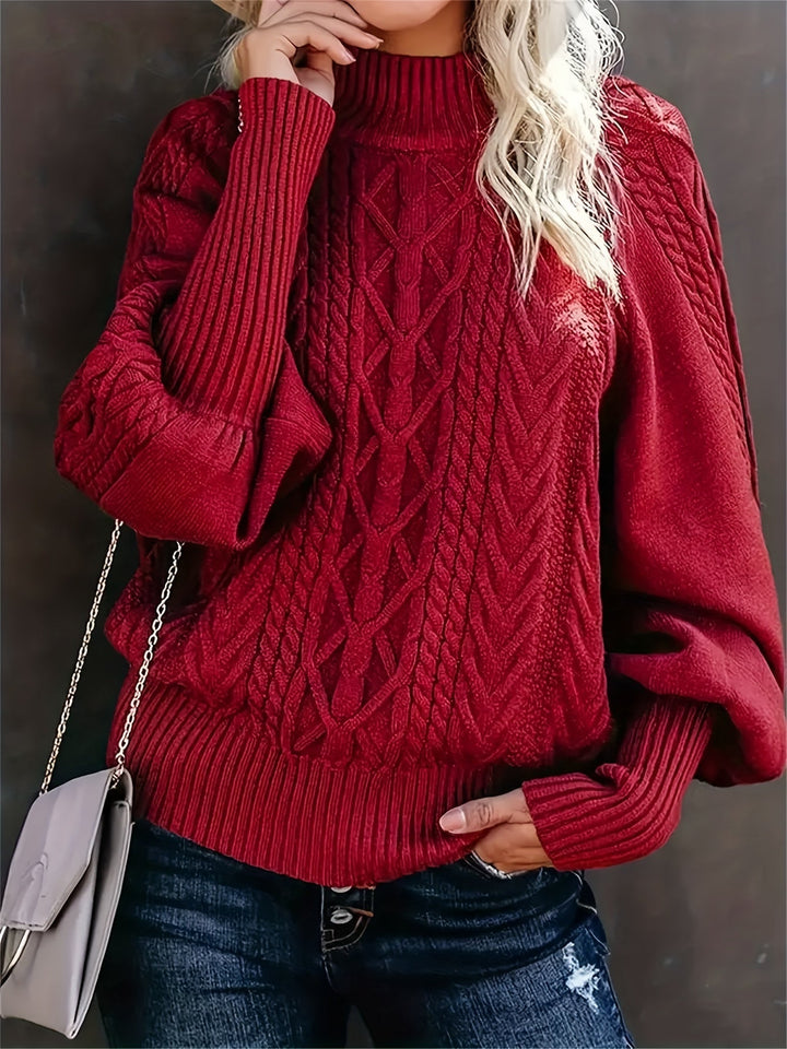 Agnès | Pull chic torsadé en maille à col roulé pour femme