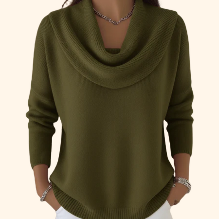 Inès | Pull chic en maille à col bénitier pour femme