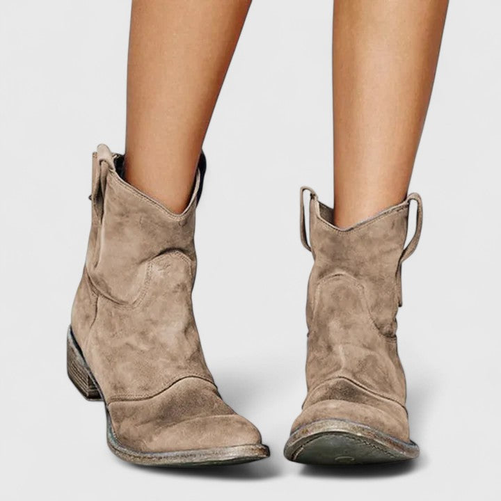 Émy | Bottes élégantes cowboy et daim à talon bloc pour femme