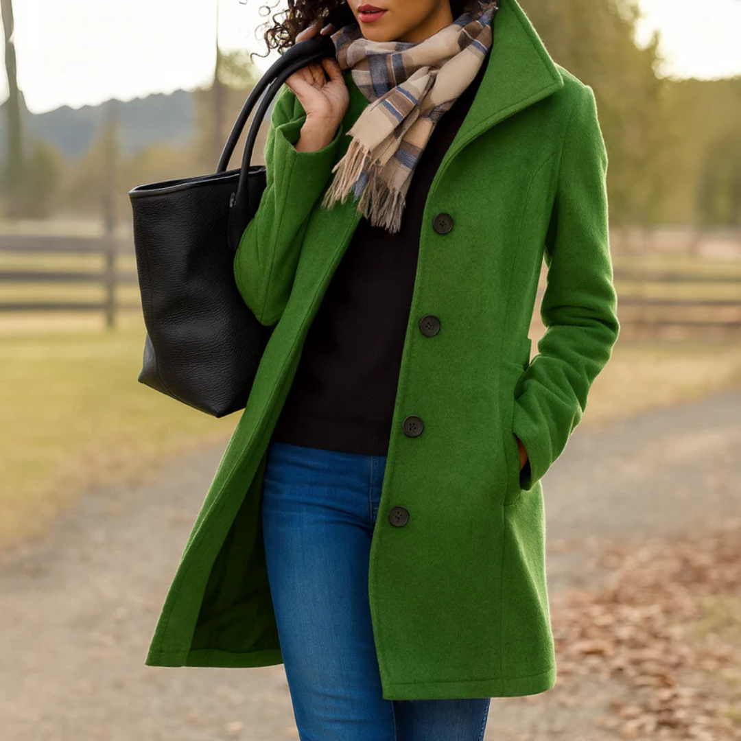 Estelle | Manteau heritage élégant à boutons pour femmes