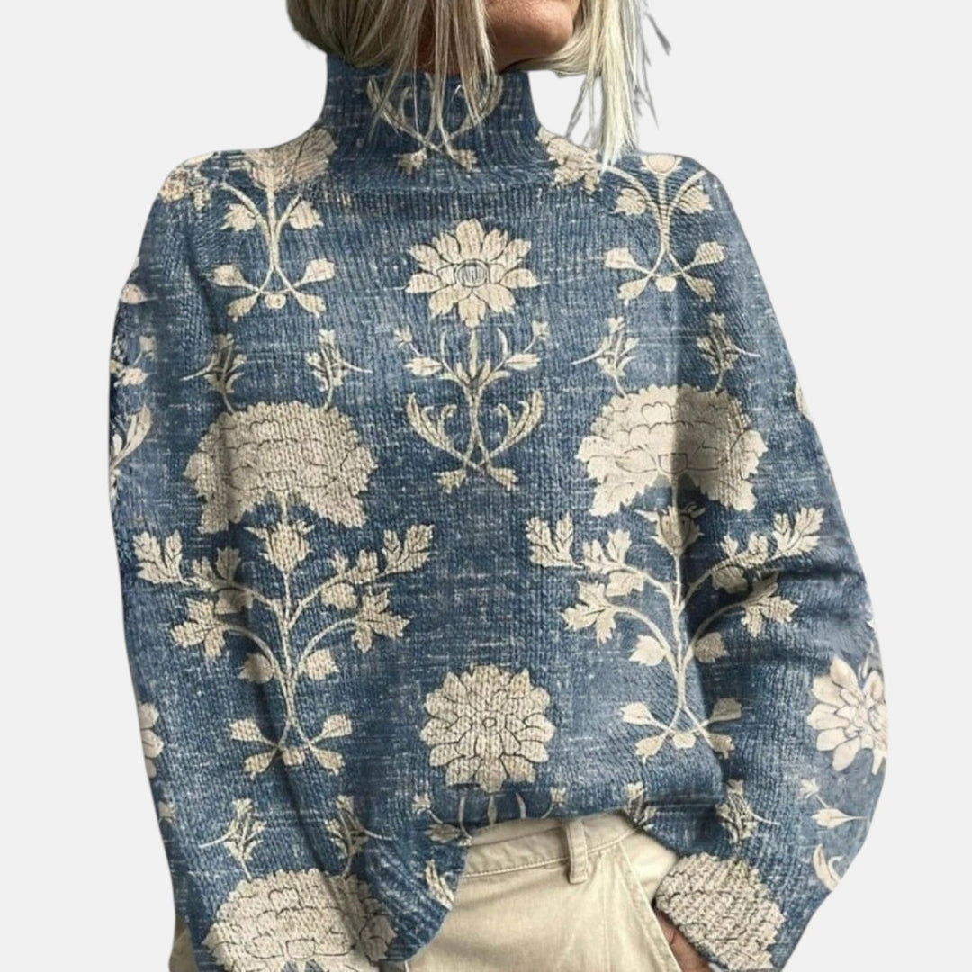 Félicie | Pull chic en maille côtelée à col roulé pour femme