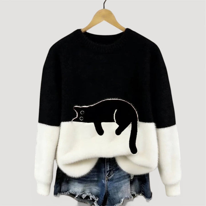 Amélie | Pull élégant oversize en maille à col rond pour femme