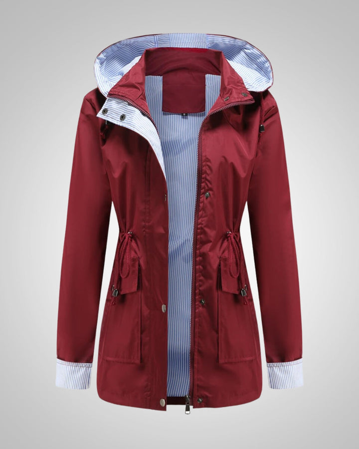 Judith | Veste élégante imperméable à capuche avec cordon de serrage pour femme