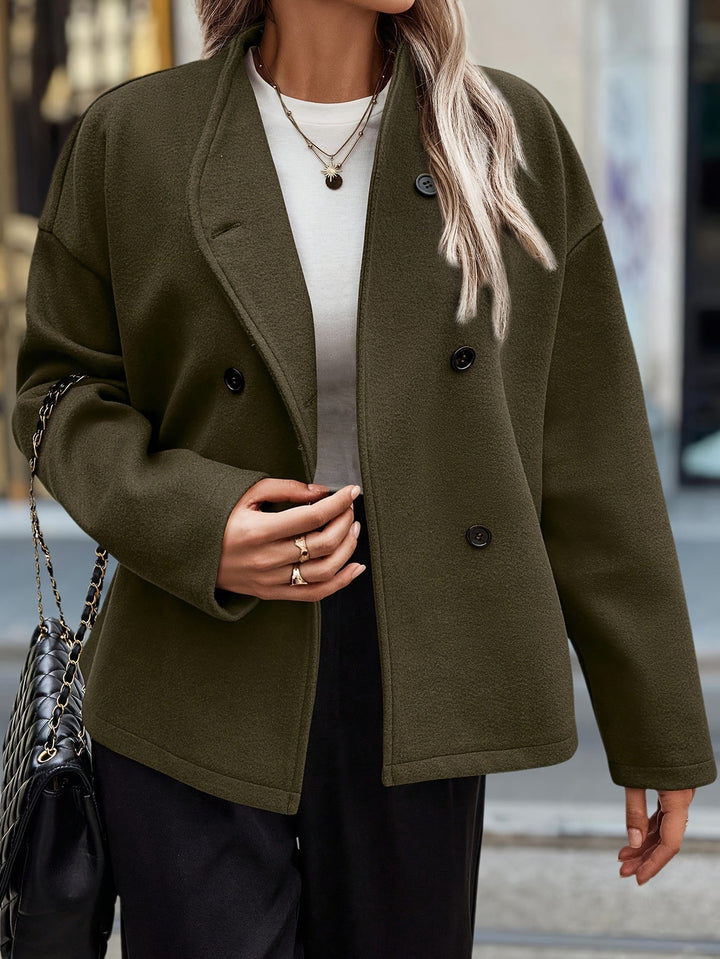 Servane | Veste chic oversize en polaire à double boutonnage pour femme