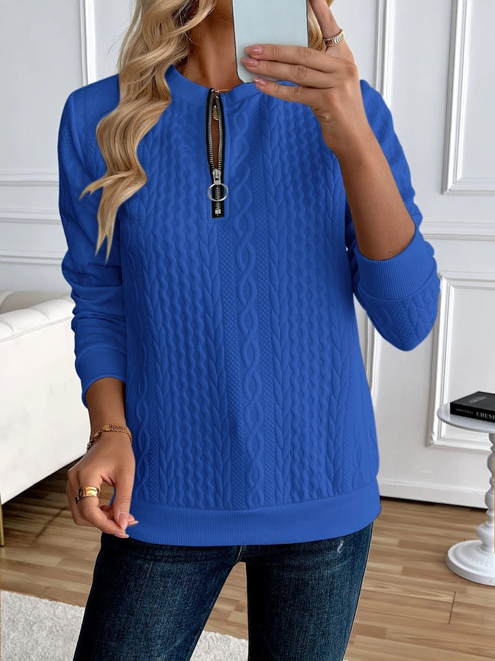 Romane | Sweat chic zippé texturé pour femmes