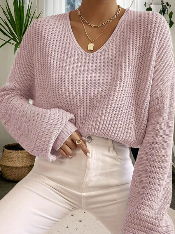 Delphine | Pull élégant en tricot à col V pour femme