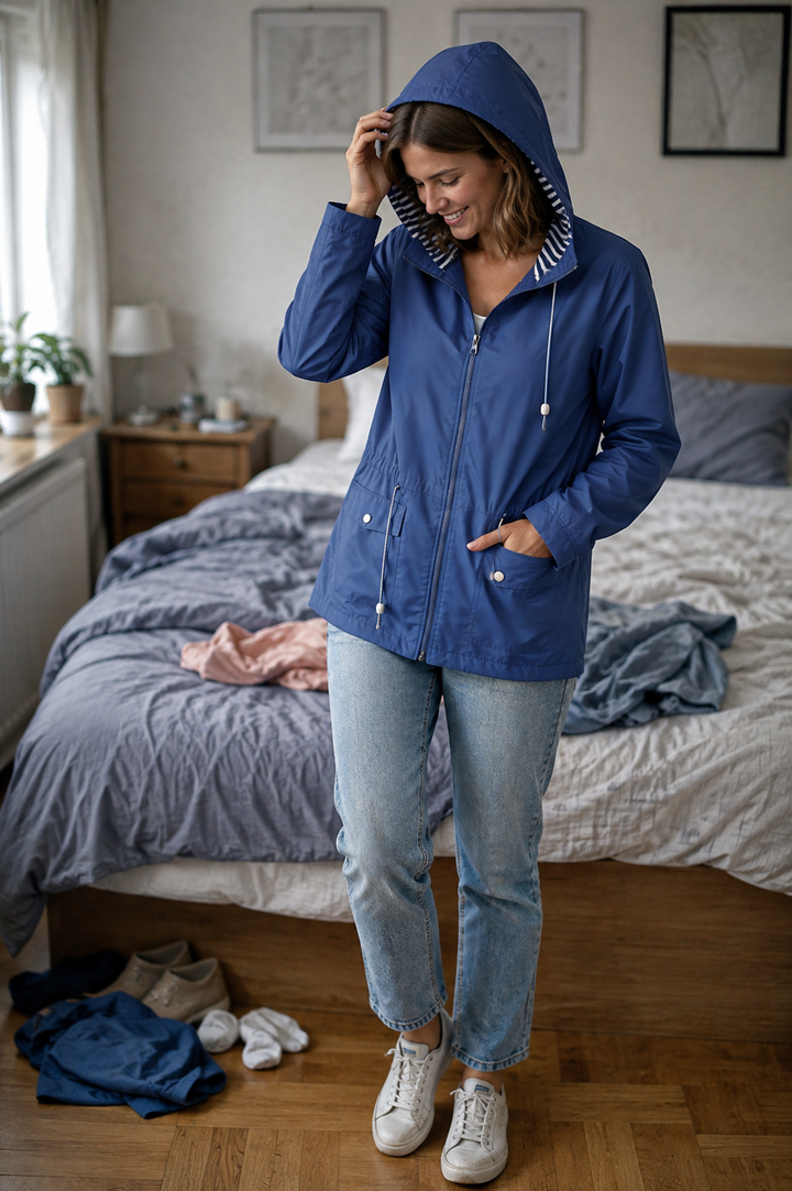 Bérangère | Veste chic imperméable à capuche zippée pour femme