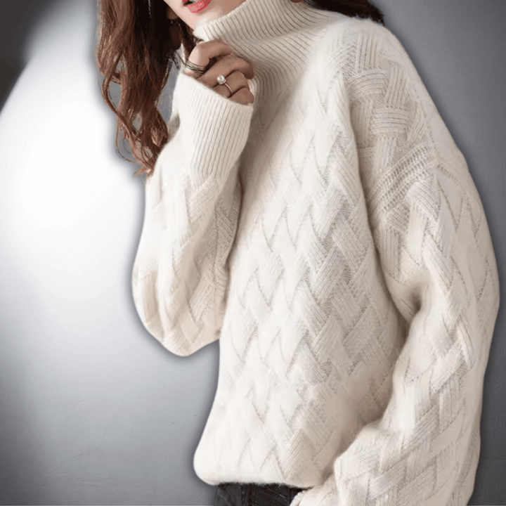 Thalia | Pull élégant oversize en tricot à col roulé pour femme