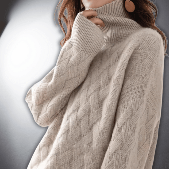 Thalia | Pull élégant oversize en tricot à col roulé pour femme