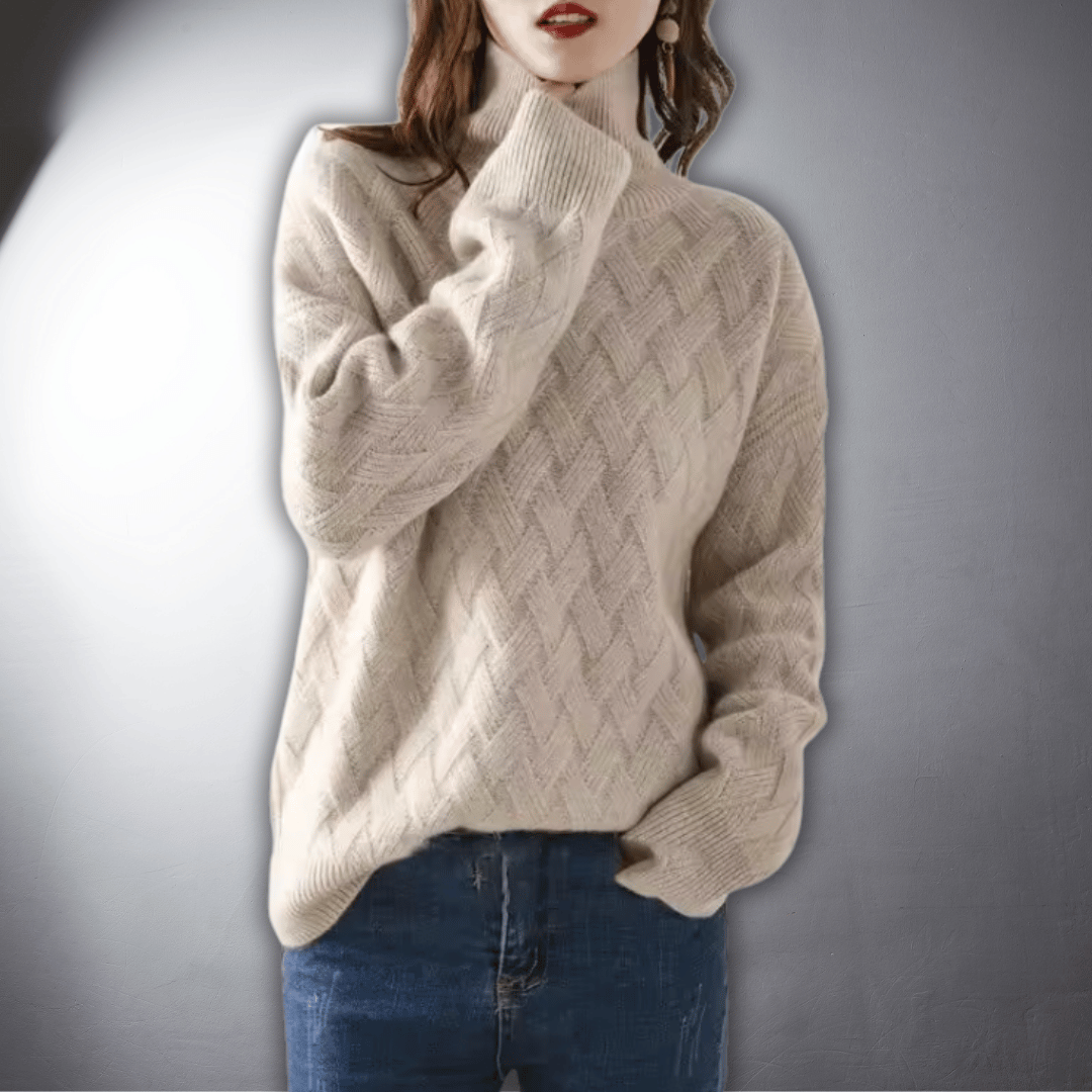 Thalia | Pull élégant oversize en tricot à col roulé pour femme