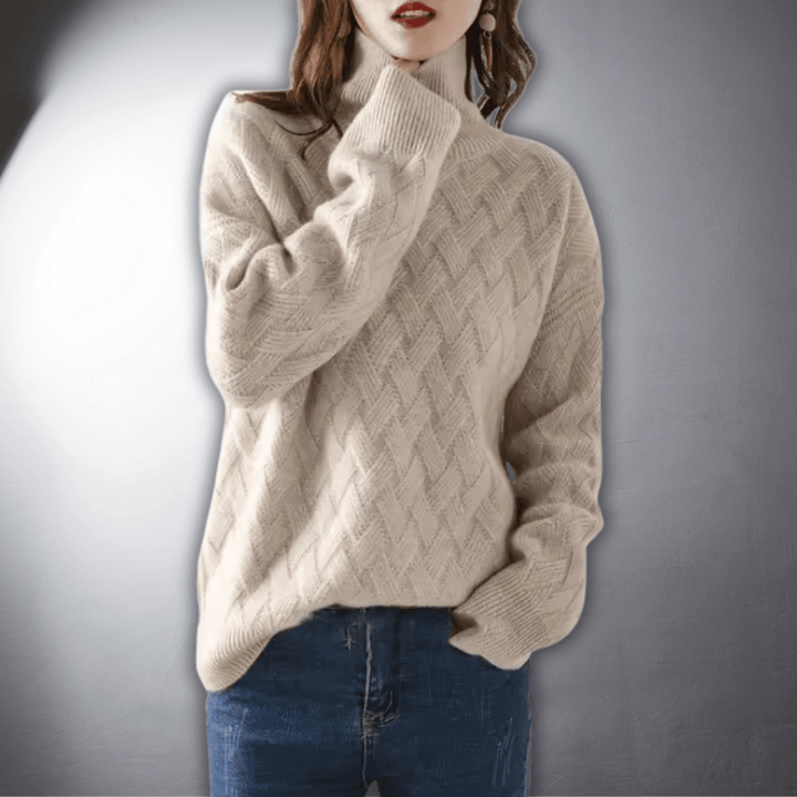 Thalia | Pull élégant oversize en tricot à col roulé pour femme