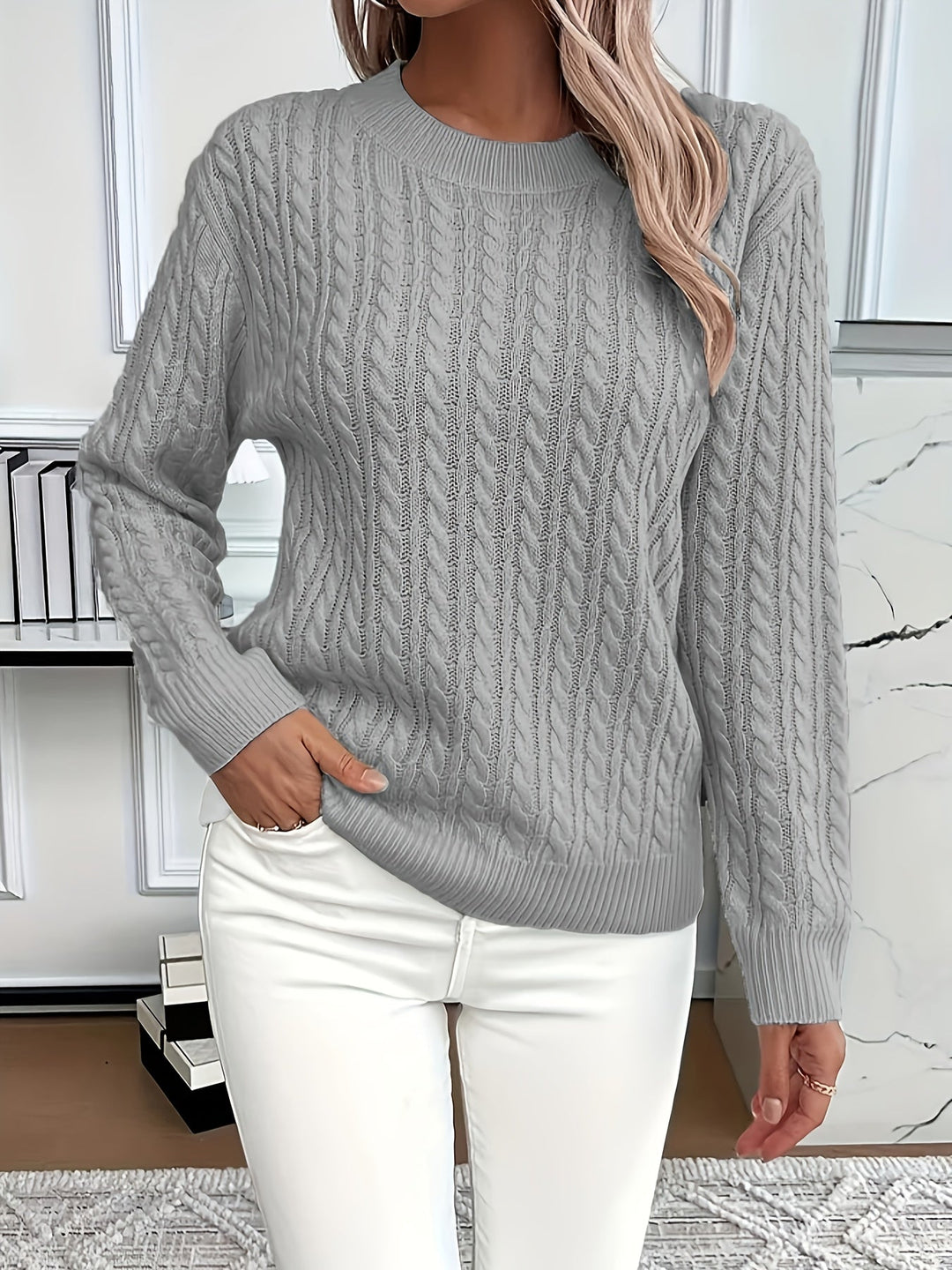 Maude | Pull chic torsadé à col rond pour femme