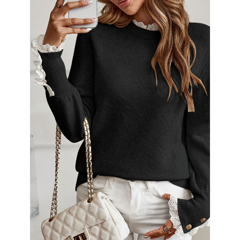 Victoire | Pull chic en maille côtelée à col montant pour femme
