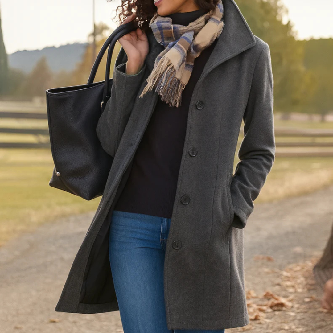 Estelle | Manteau heritage élégant à boutons pour femmes