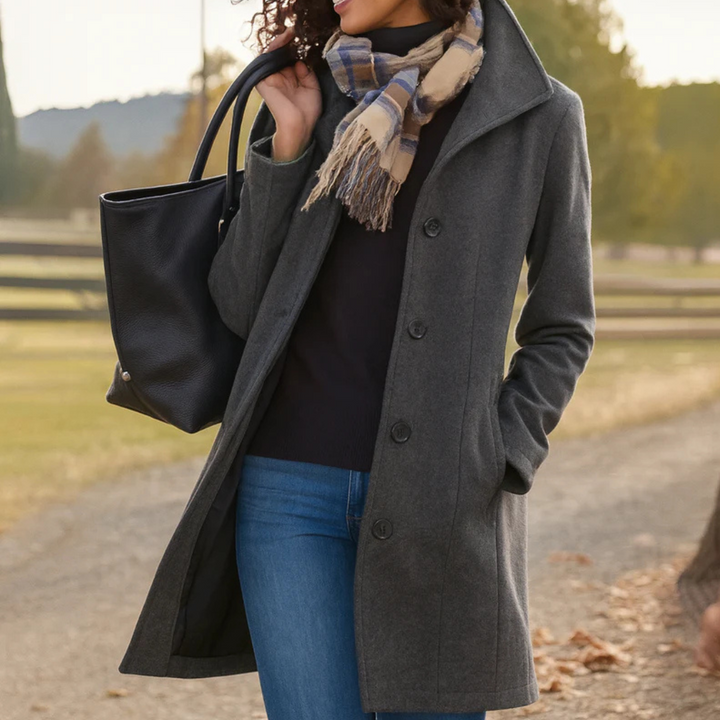 Estelle | Manteau heritage élégant à boutons pour femmes