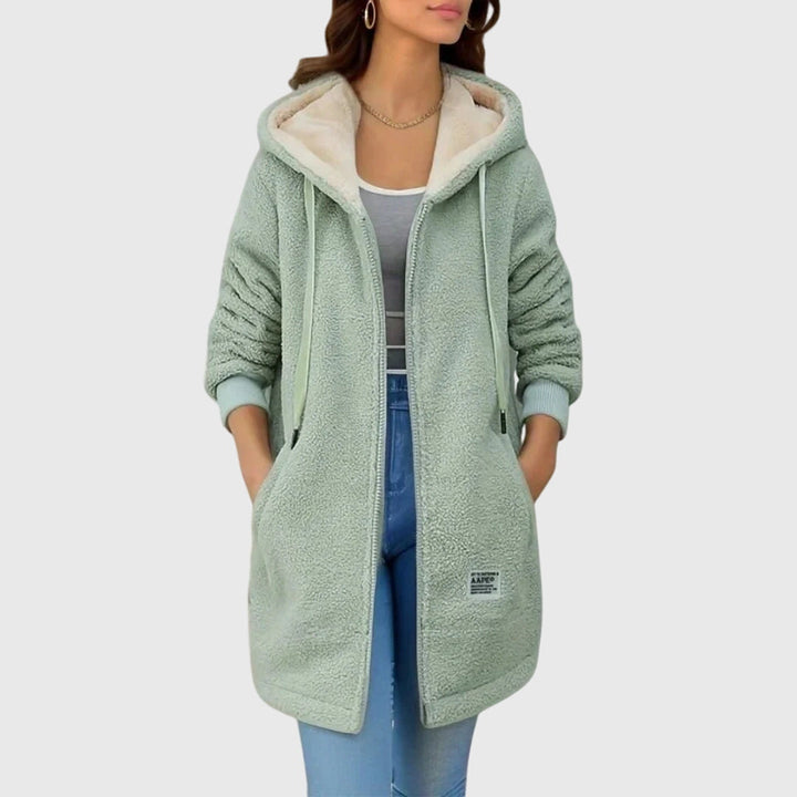 Yvette | Veste chic en polaire à capuche zippée pour femme