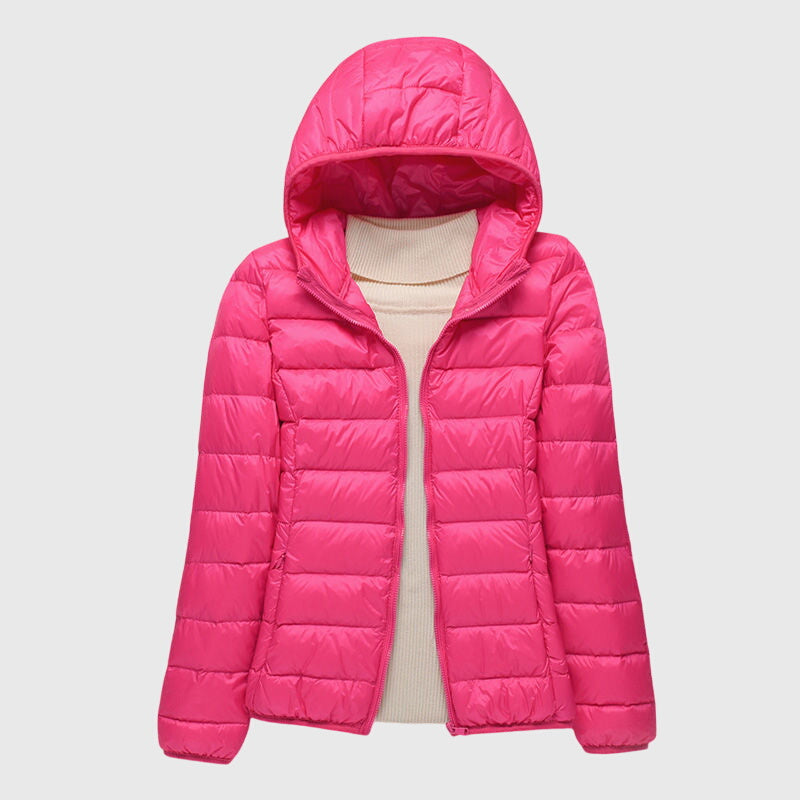 Lily | Doudoune élégante matelassée légère imperméable zippée à capuche pour femme