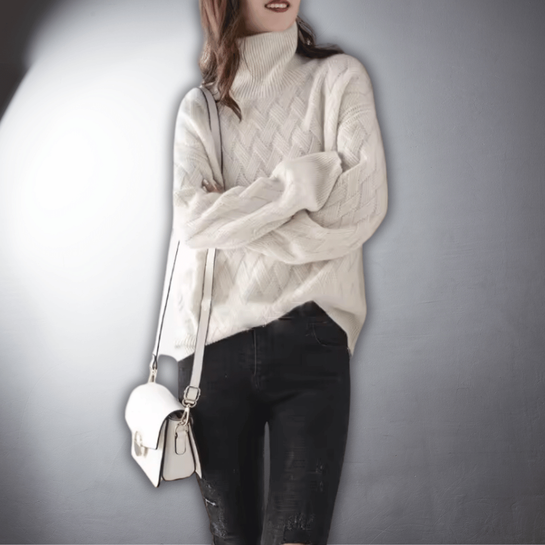 Thalia | Pull élégant oversize en tricot à col roulé pour femme