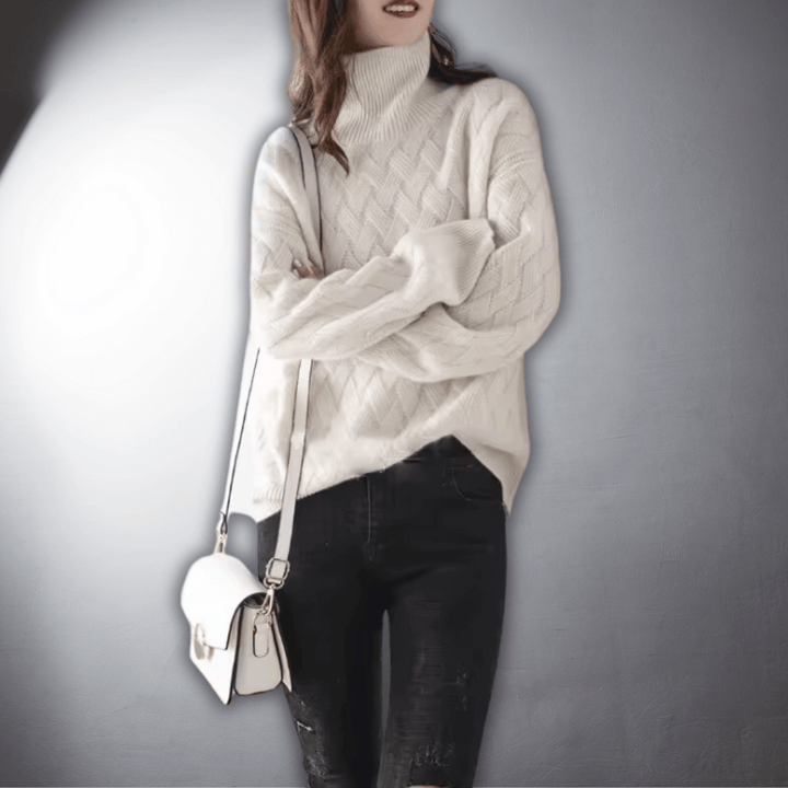 Thalia | Pull élégant oversize en tricot à col roulé pour femme